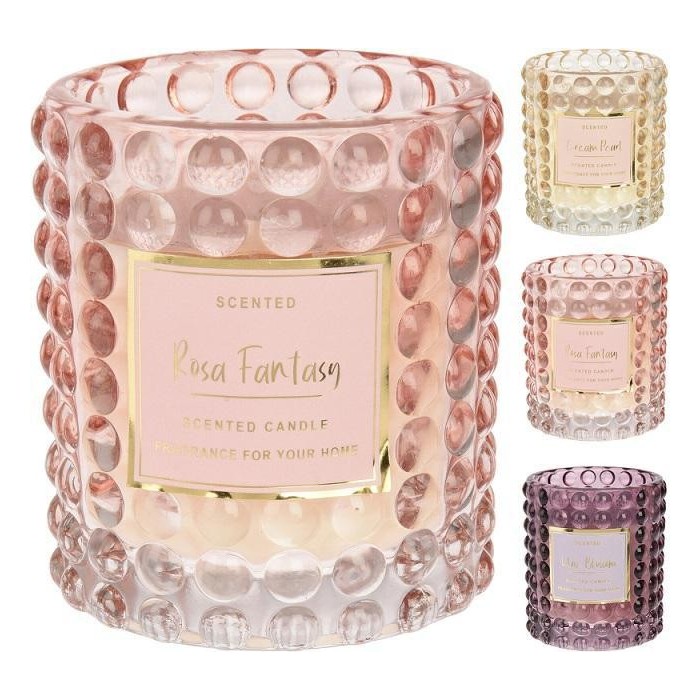 VASO VETRO CON CANDELA 8CM 3 A